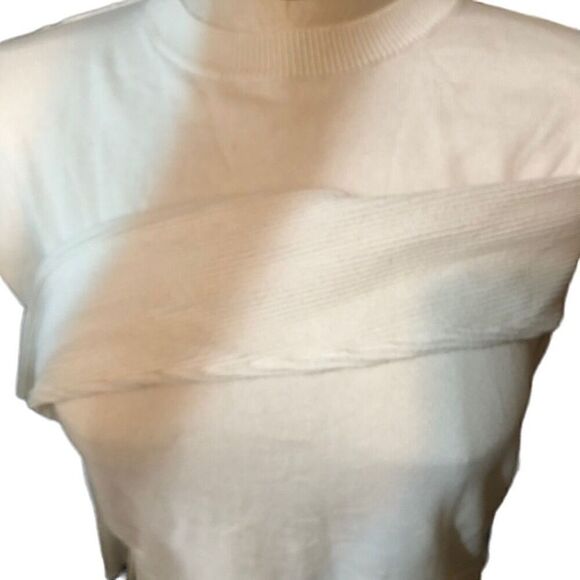 Athleta Sweater Womens XS Crewneck Highland Crossback Ivory Open Back - Picture 4 of 4